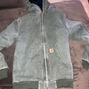 Carhartt Jacket Olive Green YXL Womens Small YYJ130